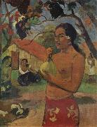 Paul Gauguin Woman Holdinga Fruit USA oil painting artist